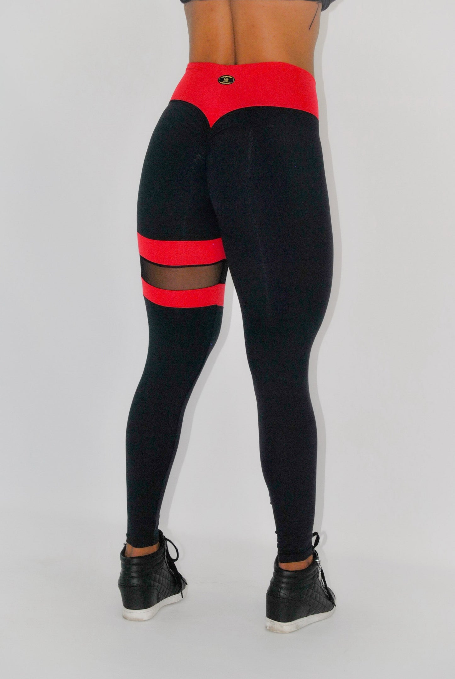 LEG BAND RED AND BLACK LEGGINGS