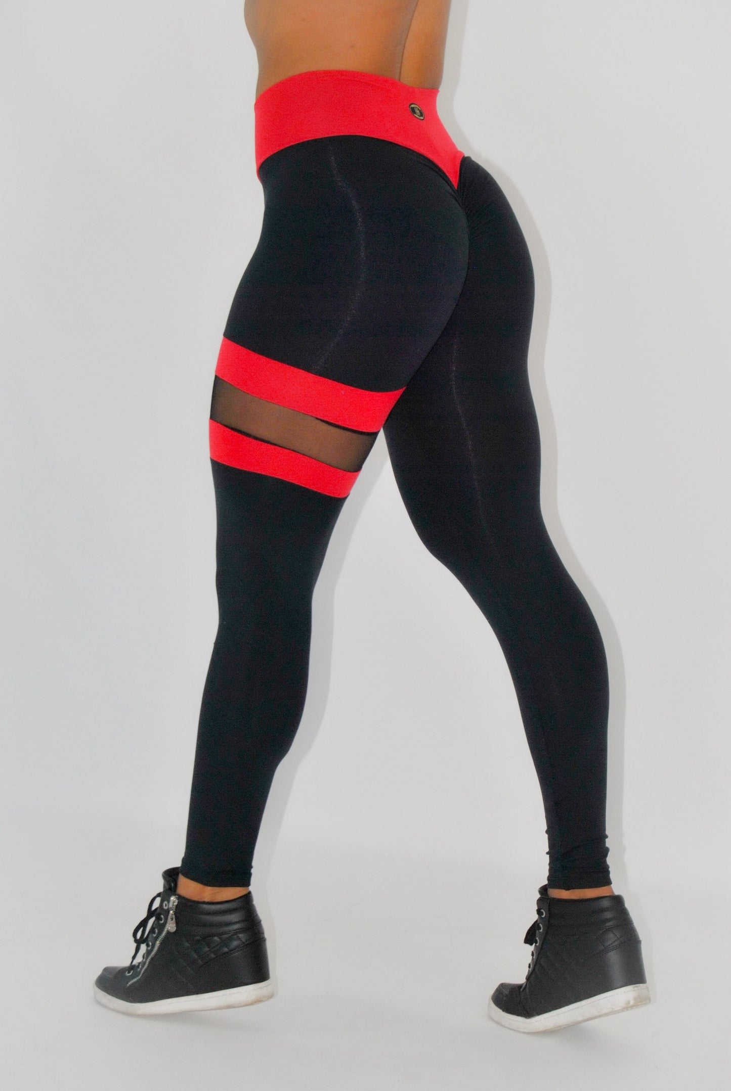 LEG BAND RED AND BLACK LEGGINGS