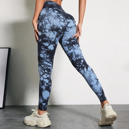 Women Tie-Dye Yoga Pants Sport Leggings Seamless High Waist Push up Woman Tights Fitness Workout Leggings Gym Clothing