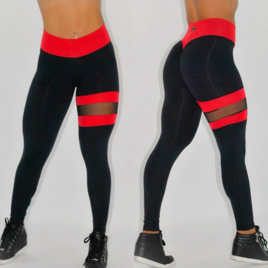 LEG BAND RED AND BLACK LEGGINGS