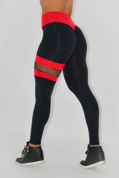 LEG BAND RED AND BLACK LEGGINGS